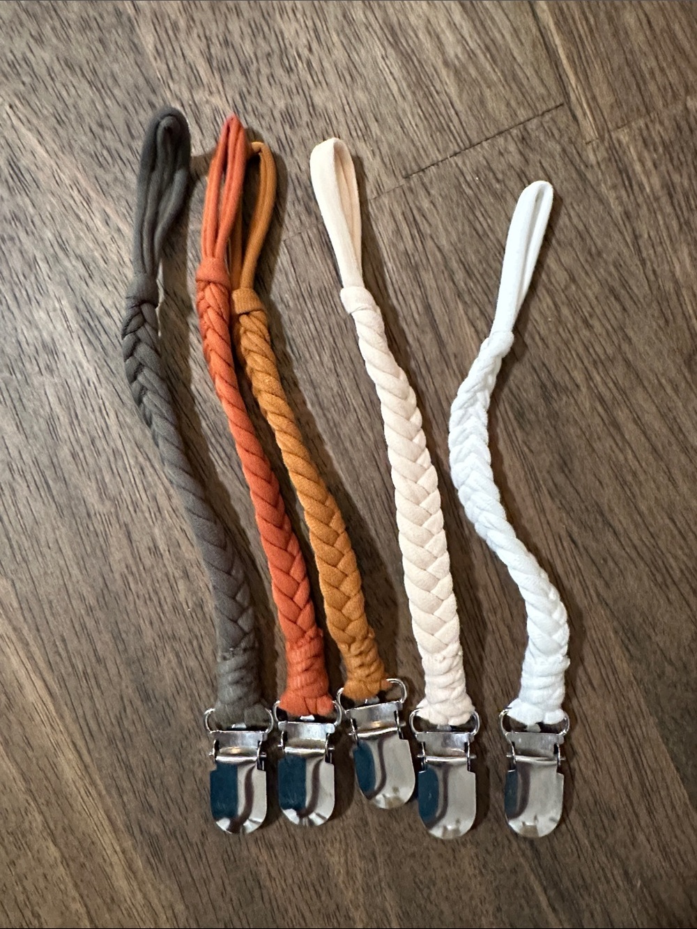 Braided Pacifier Clips - Neutral & Earth Tone Set